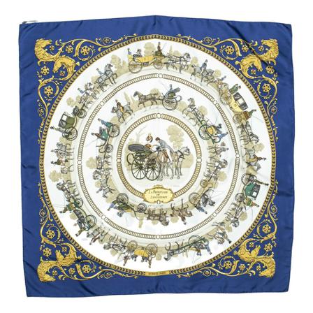 Hermès Vintage, Pre-owned Scarf Blauw, Dames, Maat:ONE Size