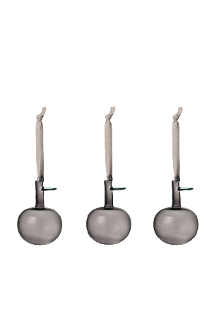 Iittala glasäpple 3st Dekoration Grå 6x6x9 cm