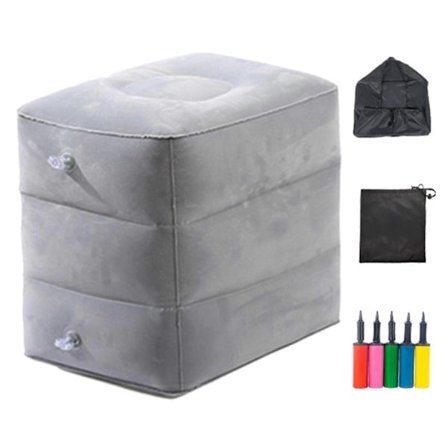 Ilmatäytteinen lentokoneen jalkatuki, korkeussäädettävä, kulutusta kestävä, erittäin pehmeä matkajalkatuki, lentokoneen istuimen jatke - Täydellinen