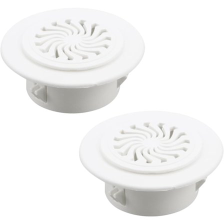 Rörlock Dekoration 2.36" Avtagbar Väggfläns Vit Soffit Vent Plast Rund Luftventilationslock, 2 st