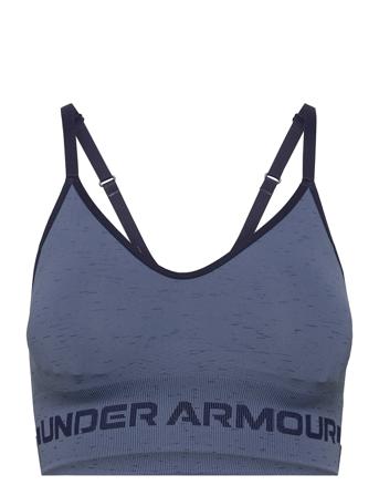 Ua Seamless Low Long Htr Bra Lingerie Bras & Tops Sports Bras - ALL Blå Under Armour