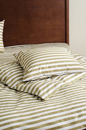 Jotex - Påslakanset Enkelsäng Olivgrön/vit KAYO - Köp Enkelsäng hos Jotex