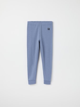 Polarn O. Pyret - trousers in merino wool terry - 134|140 - Childrenswear - blue