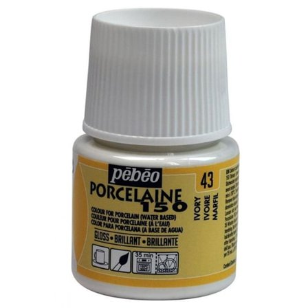 Porslinsfärg - Pébéo - Elfenben - 150°C - 45 ml - Tål diskmaskin