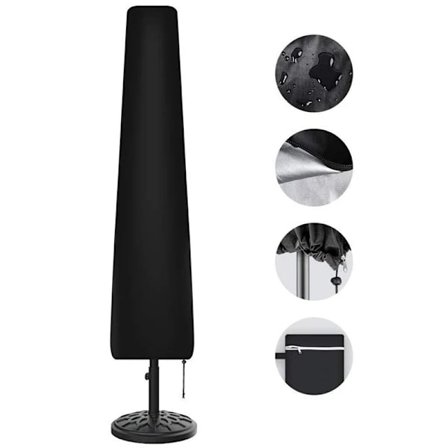 Parasollskydd för trädgård, diameter 2 m - 4 m, 420D Oxford parasollöverdrag för 9 till 11 fot, H190 x 30/50 cm - XF4-