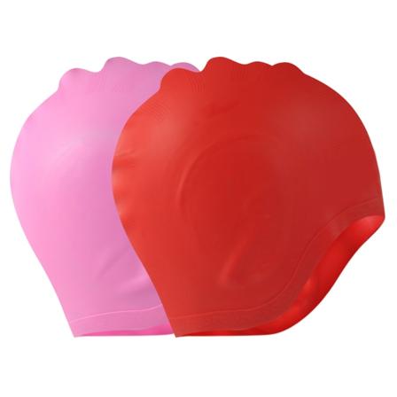 2 silikonista uimalakkia miehille ja naisille, joissa on universaali korva