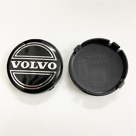 ABS plastdeksel 64mm for Volvo navkapsler VOLVO Volvo navkapsler 64mm-Volvo svart (4-pakning)