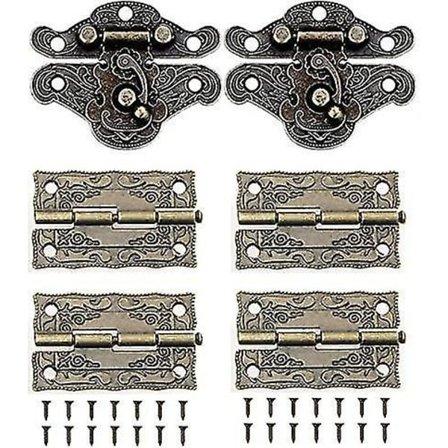 2 kpl Antiikkinen Kohokuvioitu Hasp Lukko Kaappi Korurasia Lukko