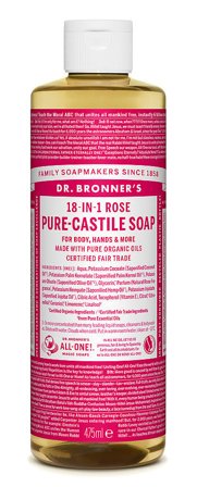 Dr. Bronner's Castile Soap Rose 473 ml, Skincare, Kropspleje, Bodyshampoo
