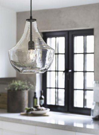 Hamilton taklampe Ø30 - sort/klar