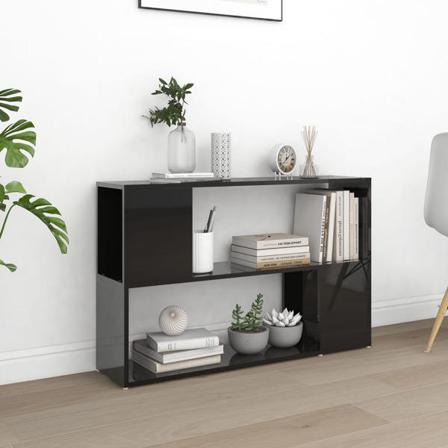 Vidaxl Bokhylla Svart Högglans 100x24x63 Cm Konstruerat Trä Svart
