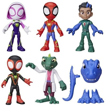 Dinosaurie- og øglehelte Æske, 5 figurer, førskolehelt legetøj, fra 3 år, Spidey og hans venner[GKS]