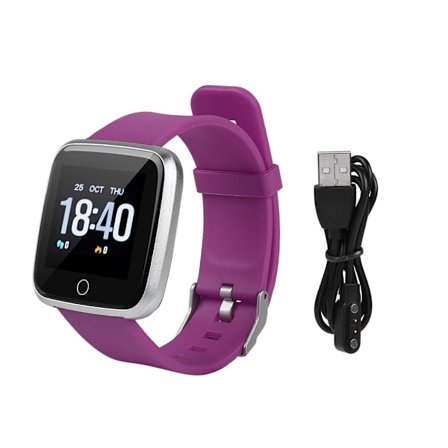 1,3-tums skärm Smart Watch Hjärtfrekvens/Blodtrycksmätare Ta fotoner Stegräknare Klocka - Lila