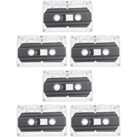 Kassett 6 stk tomme kassetter for opptak Tomme lydkassetter