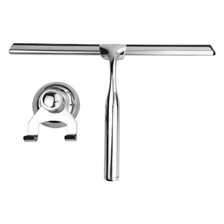 Kompatibel TRIO duschskrapa glas skrapa rostfritt stål duschskrapa med väggfäste Ingen borrning för badrum, speglar, bilfönster, kök, kakel