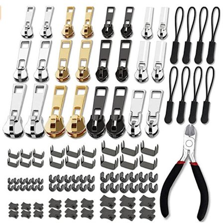 Lynlås træk, lynlås reparation, lynlås udskiftning, frakke/bagage/kuffert lynlås (3 størrelser: #3/5/8)