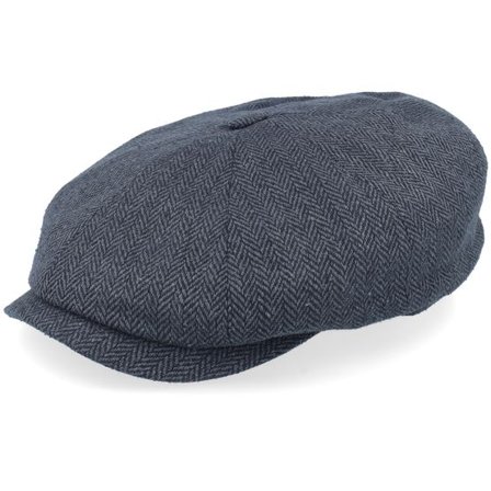 Stetson - Grå flatcap Keps - Hatteras Silk Dark Grey Heringbone Flat Cap @ Hatstore
