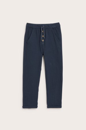 Newbie | Byxor i muslin Mörkblå 128 | Mörkblå