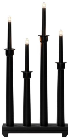 Konstsmide 3977-711 Adventsljusstake 4 ljus Svart, Belysning