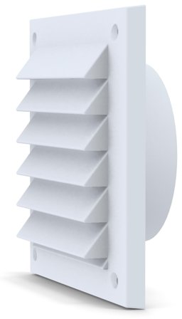 Fresh 182701 Gitter 150x150 mm hvit med hvit stos, Ventilasjon