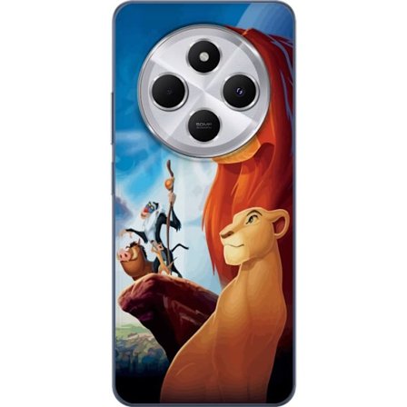 Kompatibel Gennemsigtig cover til Xiaomi Redmi 14C Episk løvemotiv med savannelandskab og stærk symbolik om mod, lederskab og familie. Ikonisk illus