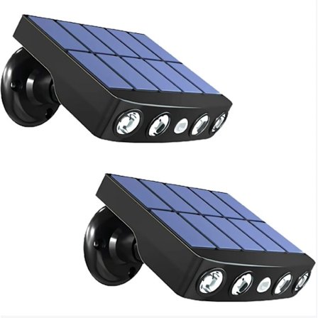 Solcellelys utendørs solcellelys solbelysning bevegelsessensor vanntett solcelle utendørs trådløsSpot solcellelys 2 stk svart