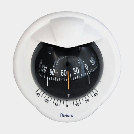 Riviera skottmonterad kompass Polare, vit/svart