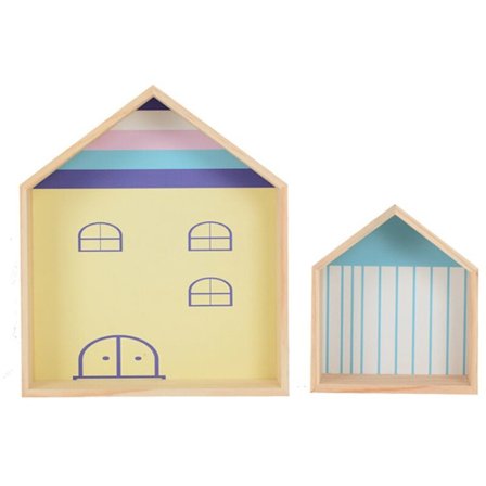 1 barneromdekor i tre, veggmontert hylle for barnerom, gutt, jente, veggmontert hylle, gul