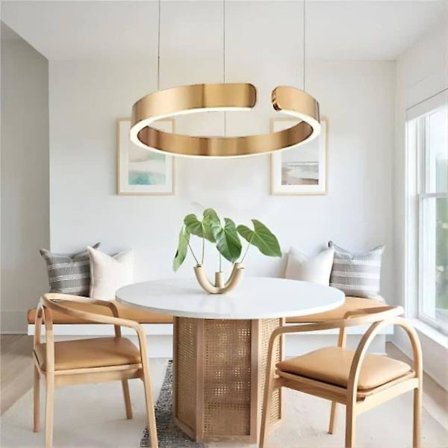 60 cm:n pyöreä riippuvalaisin LED-kultametalli moderni