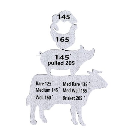 Kødtemperatur Magnet Madlavningsguide BBQ Røgetilbehør Gave til Mænd