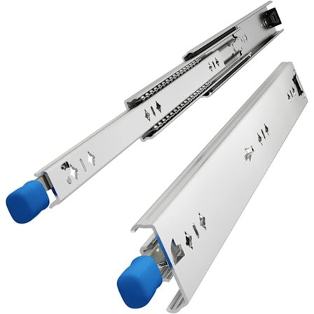 300mm Heavy Duty Skuffer med Lås #VD2053, 53mm Bredde, Belastningsevne op til 120kg, 3-delt Fuld Udtræk, Sidemontering, 1 Par