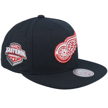 Mitchell & Ness - NHL Preto snapback Boné - Detroit Red Wings Conference Patch Black Snapback @ Hatstore