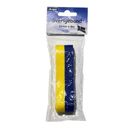 Studentband blå/gult 4 meter Sverige