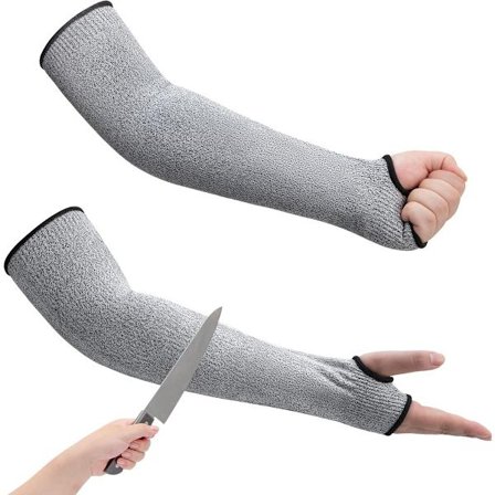 Skärbeständiga trädgårdsärmar 5-lagers skyddande armskydd trädgårdsärmar med tumhål och kvinnor 18 tum tunna hud armskydd för trädgårdsarbete