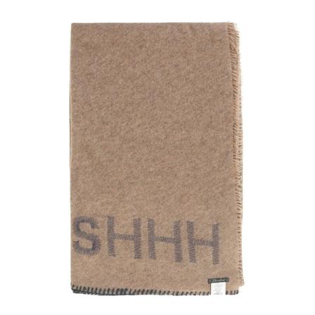 Faliero Sarti, Purescarf Written embroidery Fringed edges Beige, Dames, Maat:ONE Size