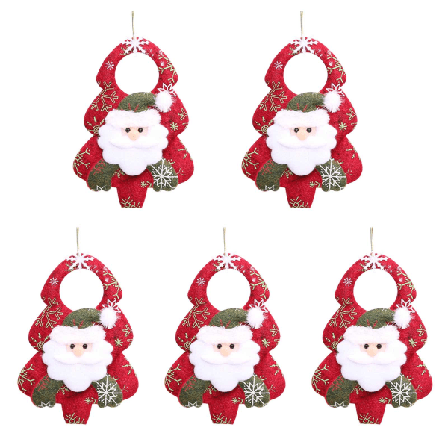 5x Juledekorationer Juletræspynt Snemand Elg Bjørn Hængende Juletræ Ikke-vævet Hængende Dekoration til Hjemmekontor Ornament A A