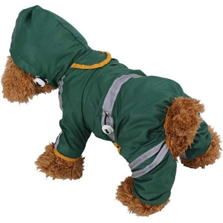 Middels Vanntett Hundekåpe Kattejakke Justerbar Regnhette Med