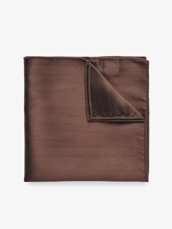 John Henric Men's Brown Pocket Square Herringbone Size Onesize