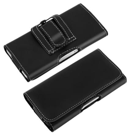 Bælteposecover med dobbelte smartphonetilbehør, XL størrelse - Sort