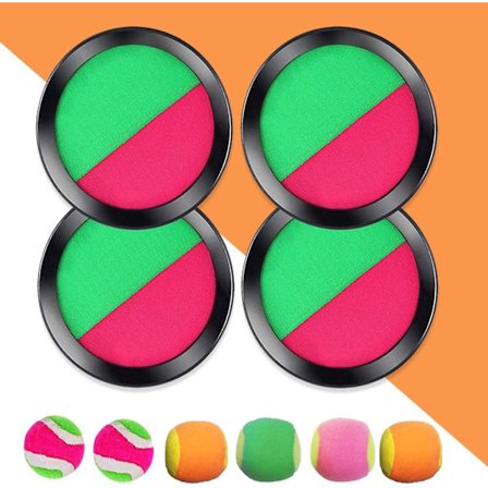 Velcro Boldspil, Velcro Boldsæt Med 4 Velcro Boldpadler Og 6 Velcro Boldspil Til Børn Kast Og Fang Spil {db}