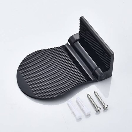 Veggmontert fotstøtte, romaluminium sklisikker pedal dusj fotstøtte for hallinngang bad (svart)