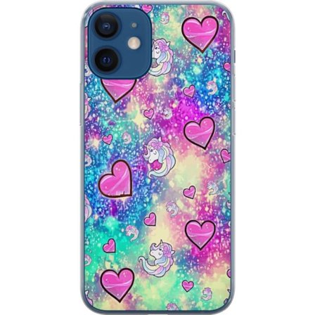 Kompatibelt Mobildeksel til Apple Apple iPhone 12 Unicorn og hjerter