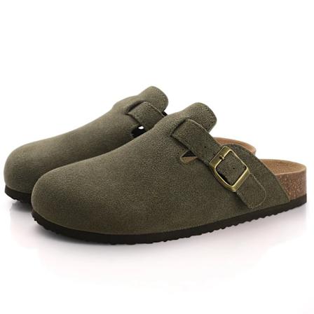 Shevalues Mode Clogs Tofflor Kvinnor Unisex Hem Sandaler Och Muljor Comfort Slip-On Potatisskor Par Utomhus Strandskor Suede Green 38(fit 23cm)