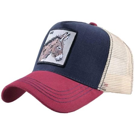 Unisex Djur Mesh Trucker Hat Snapback Broderad Patch Ba
