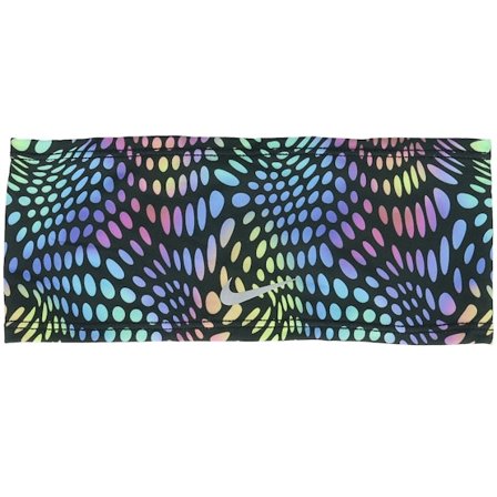 Nike - Multi headband Bonnet - Dri-fit Swoosh Printed Black/Turquose/Silver Headband @ Hatstore