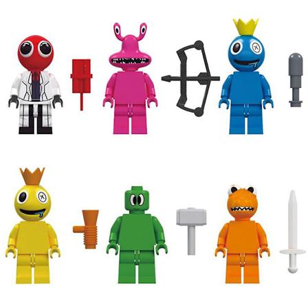 6 stk. Rainbow Friends Minifigur Sæt Samlet Mini Byggeklodser Actionfigurer Legetøj Børnegave