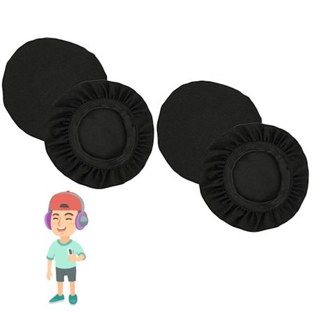 Hörlursöverdrag, 4 st hörlursöverdrag, headset-öronöverdrag tvättbara och töjbara, återanvändbara hörlursöverdrag passar 6-7,5 cm headset