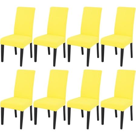 Matstolsöverdrag Matsalsstol Överdrag Hög stretch Avtagbar Tvättbar Parsons Stol Underöverdrag För Hem Fest Hotell Bröllop Ceremo Yellow Pack of 8