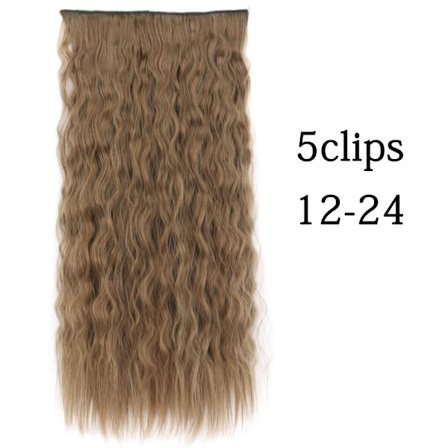 Syntetisk 22 32 tum 5 Clips Hårförlängning Värmebeständig falska hårstycken Långa vågiga frisyrer Clip In Hair Extensions
