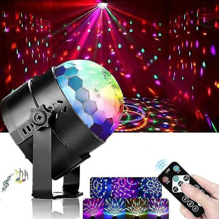 Discokugle Lyseffekter Rgb 3w Led 7 Farver Scene Fjernbetjening